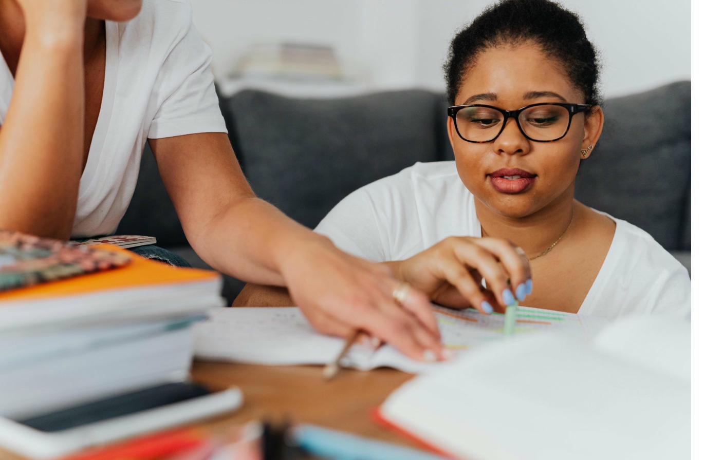 Student engaged in a tutoring session